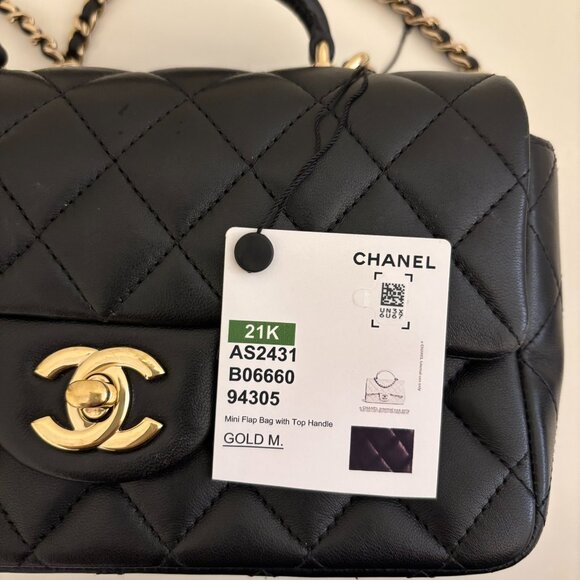 CHANEL Quilted Leather Mini Flap Bag with Top Handle - Picture 3 of 16